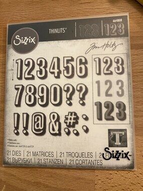Tim Holtz Sizzix Dies Alphanumeric Shadow Numbers Dies 664808